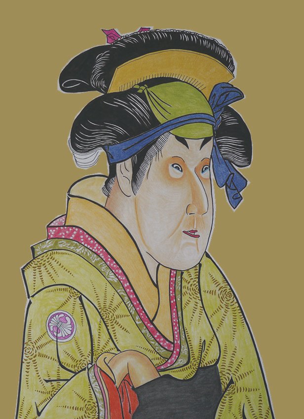 Kikunojo Segawa, Actor Portrait by Sharaku (三代目瀬川菊之丞の田辺文蔵妻おしづ), Kabuki actor woodblock print, Edo period, 1794